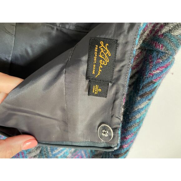 L.L. Bean Women's Wool Blend Plaid Mini Skirt - Size 6 - Picture 3 of 4